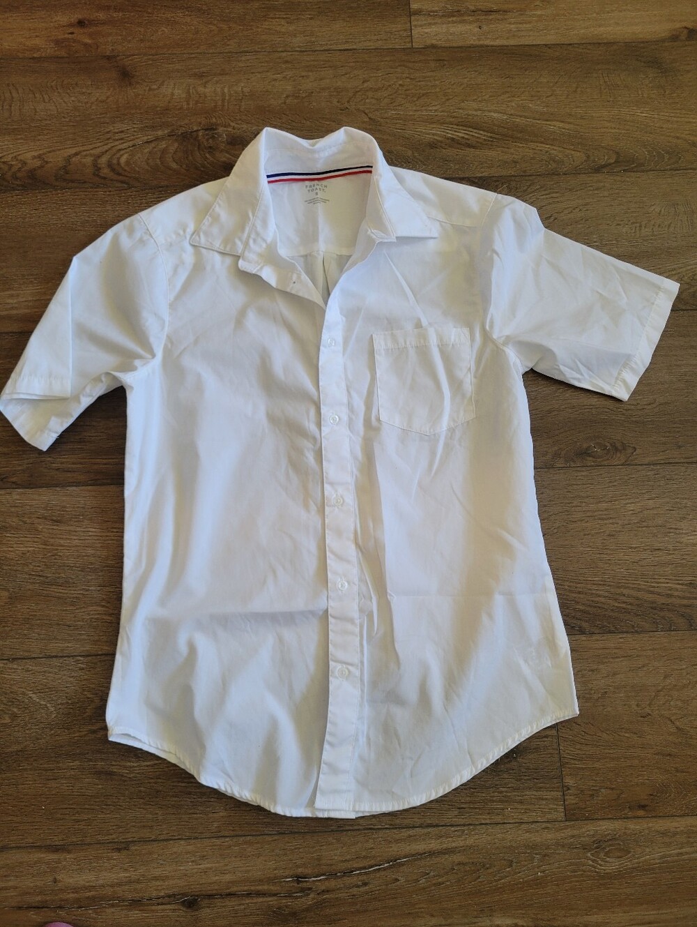 French Toast White Short-Sleeve Button-Down Shirt